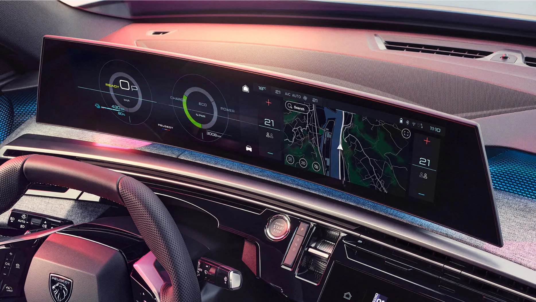 PEUGEOT i-Connect® Advanced panoramic touch screen